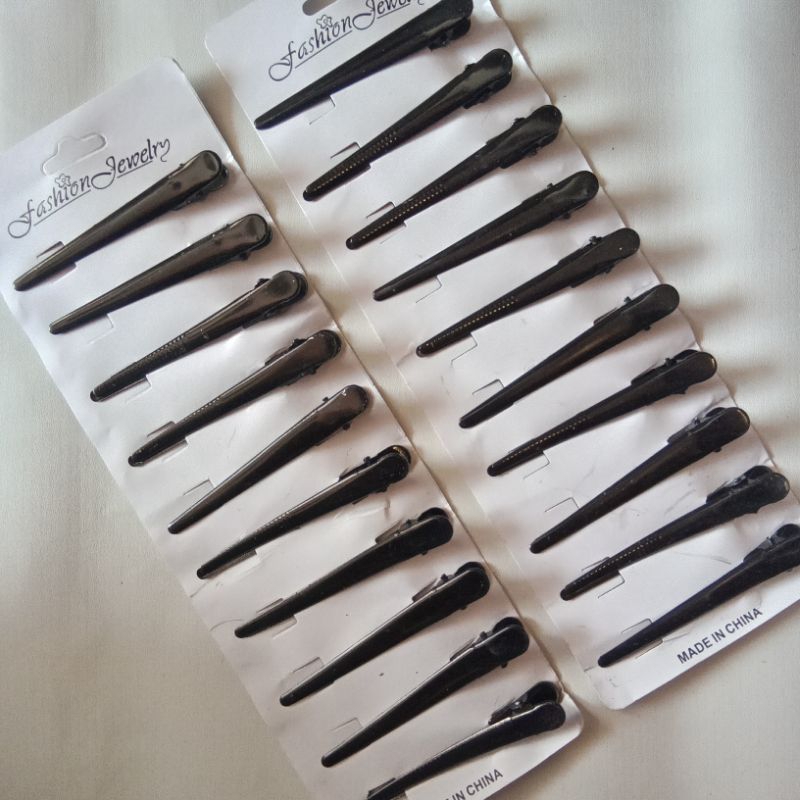 set 10 pcs Jepit Rambut Bebek Hitam Besar | Jepit Bebek Salon