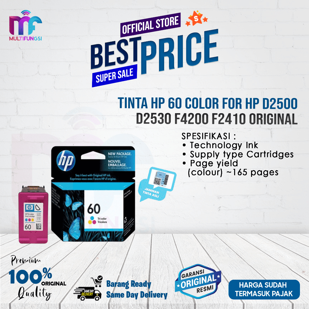 Tinta HP 60 Color For HP D2500 D2530 F4200 F2410