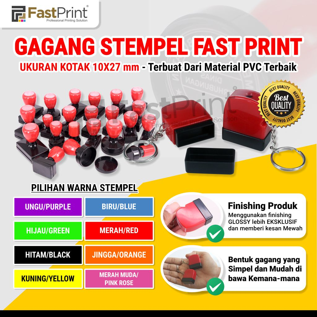 

Fast Print Gagang Stempel Flash 10X27 MM Gantungan Kunci
