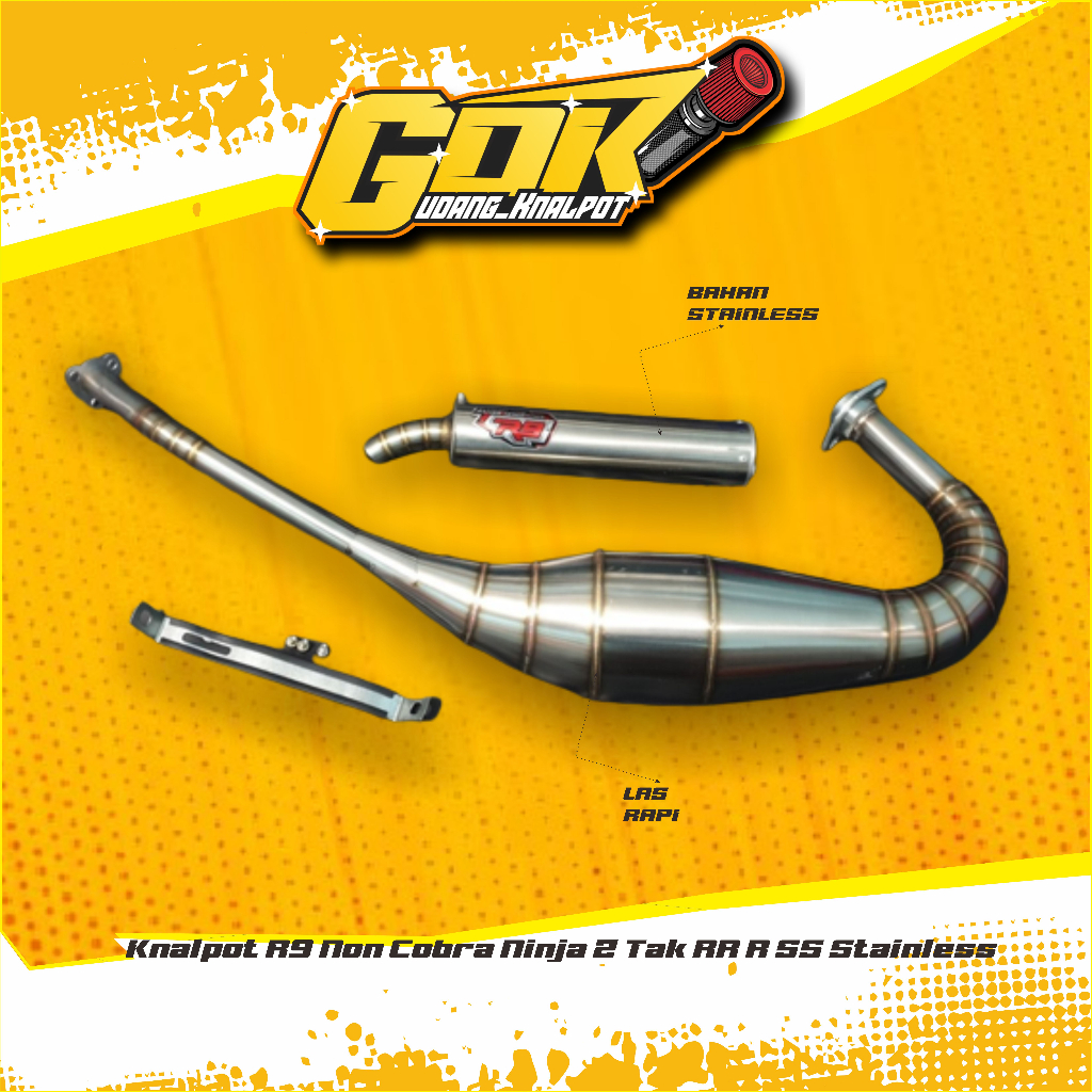 Knalpot R9 Non Cobra Ninja 2 Tak RR R SS Stainless ANTI KARAT