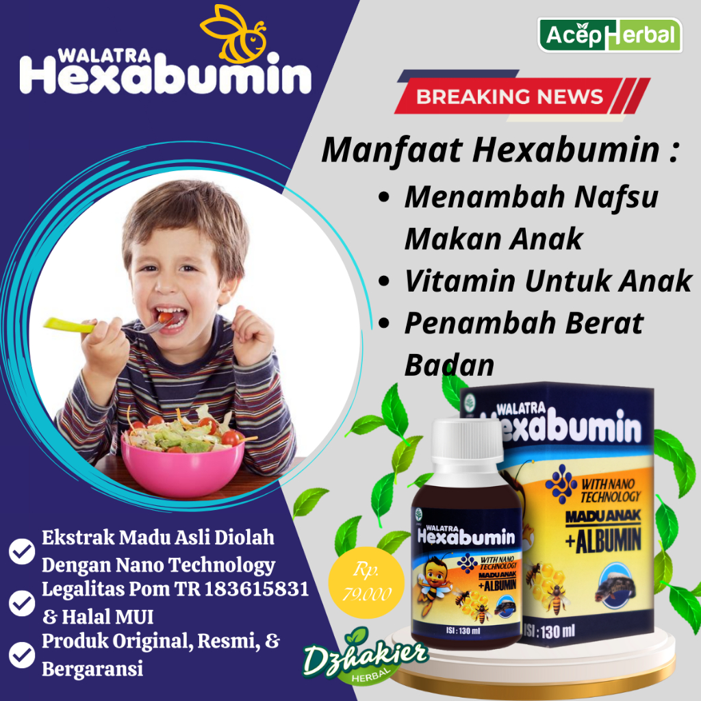 

Madu Penambah Nafsu Makan Anak, Penambah Berat Badan Anak, Vitamin Kecerdasan Anak Dengan Walatra Hexabumin