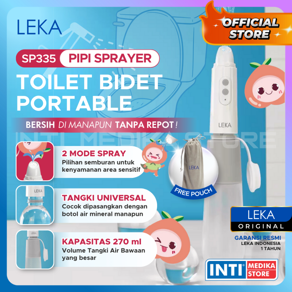 LEKA - PIPI SPRAY Bidet Toilet Rechargeable SP335 | Alat Semprot PORTABLE Travelling