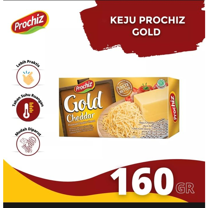 

Keju Prochiz Gold Cheddar 160gr