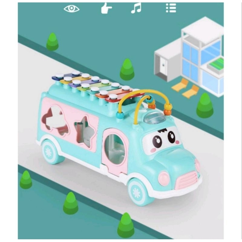 Mainan Bus Mobil Xylophone