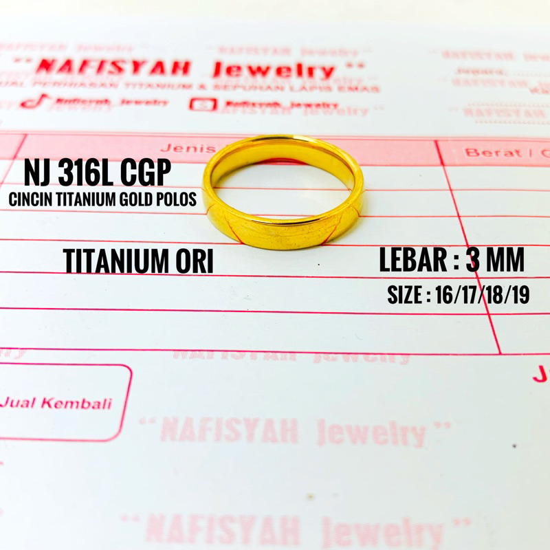 CINCIN KAWIN EMAS TITANIUM GOLD POLOS