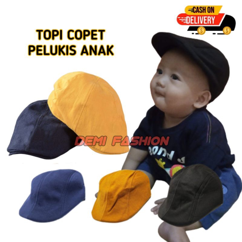 Topi Copet Anak Topi Pelukis Topi Kodok Anak GRATIS BORDIR NAMA