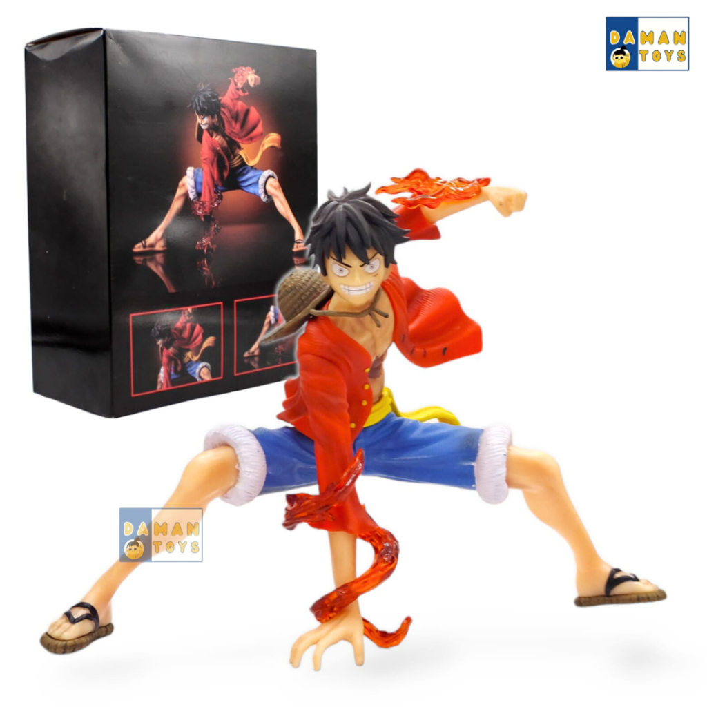 Figur Koleksi Karakter Anime Topi Jerami dengan Pose Dinamis, Tinggi 16 cm, Warna Cerah