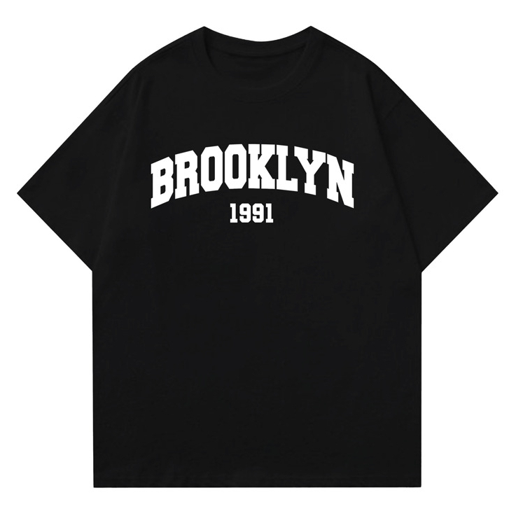 [COD] VYNIEL Kaos T Shirt Tangan Pendek Distro Cotton Combet Oversize Brooklyn 1991 Size S - XXL Pri