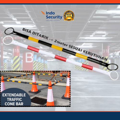 Cone Bar / Cone Pole / Safety cone bar/Pembatas Kerucut 1 - 2 Meter Kuning Hitam