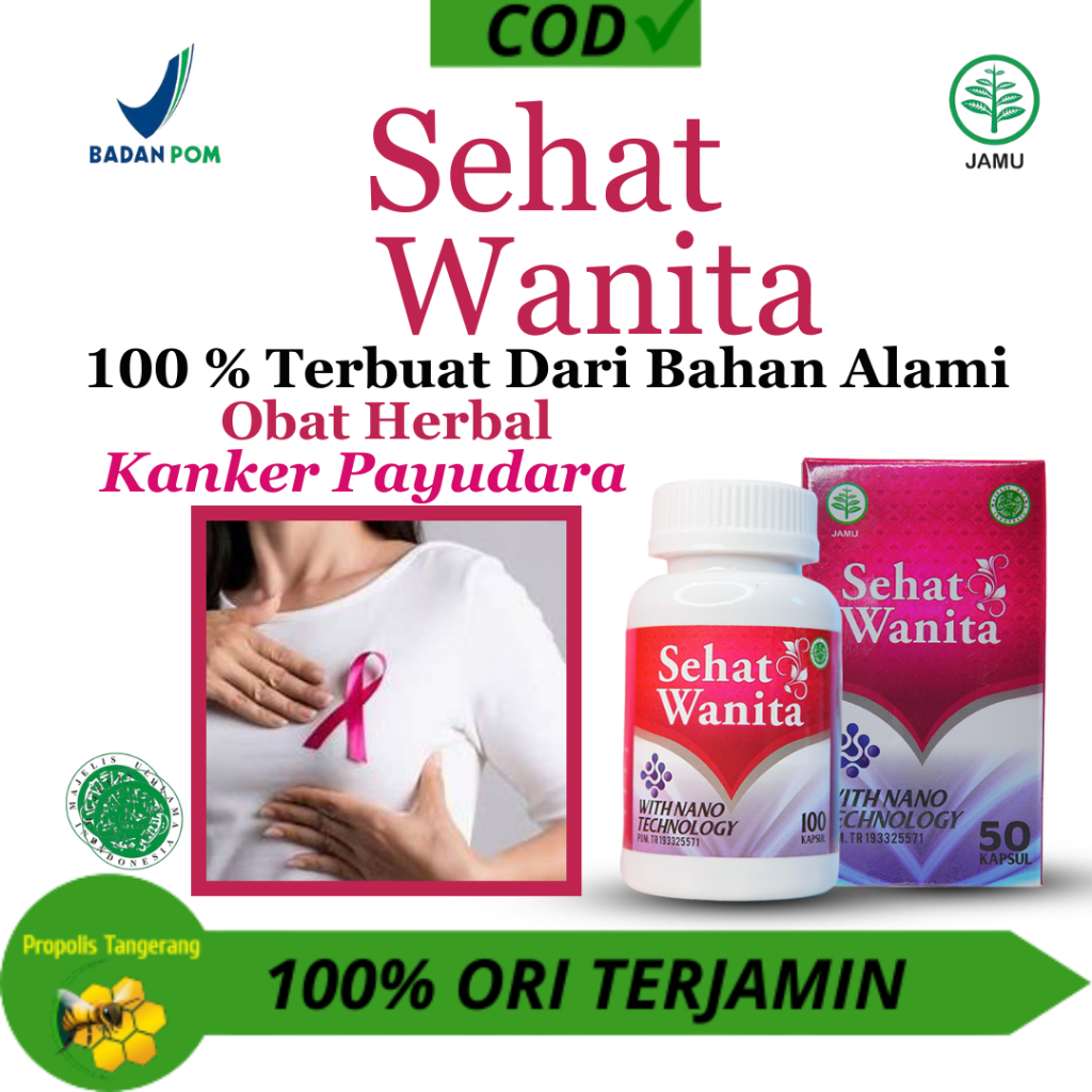 Walatra Sehat Wanita 50 & 100 Kapsul - Obat Kanker Payudara,Benjolan Payudara,Payudara Besar Sebelah