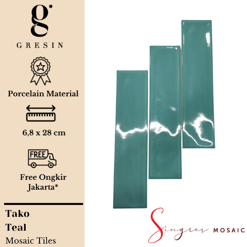 Teal Tako Singres Mosaic Tiles | Mosaic Keramik