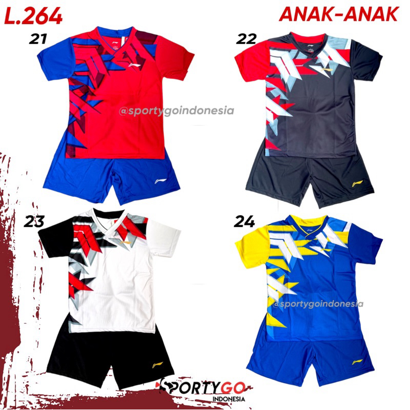 Kaos Badminton Lining Stelan ANAK / Baju Olahraga setelan anak-anak