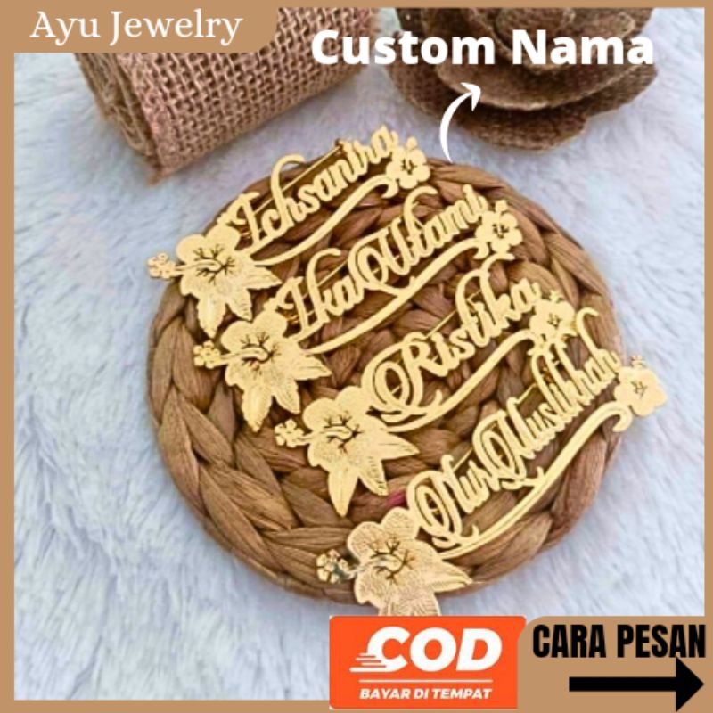 Bros Bunga Bros Grafir Custom Nama Pin Baju Custom Logo