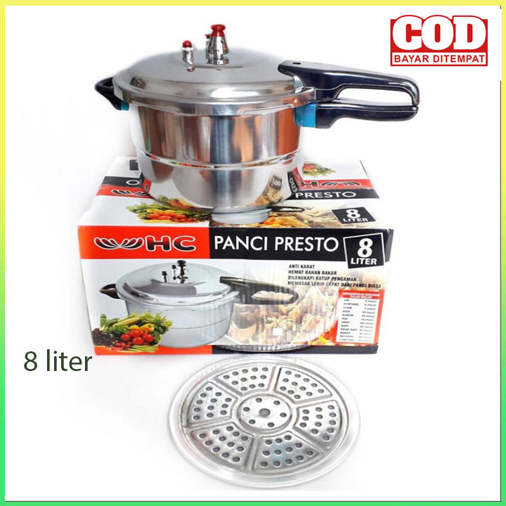 panci presto 8 Liter HC / Panci Presto 8ltr+Steamer HC / Panci Presto 8 Liter /4 liter panci bagus