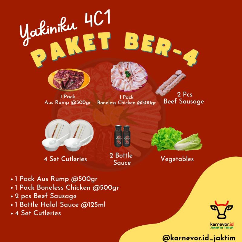 

Paket Yakiniku Aus Rump 4 Orang/Paket Yakiniku/Paket 4 Orang/Paket BBQ