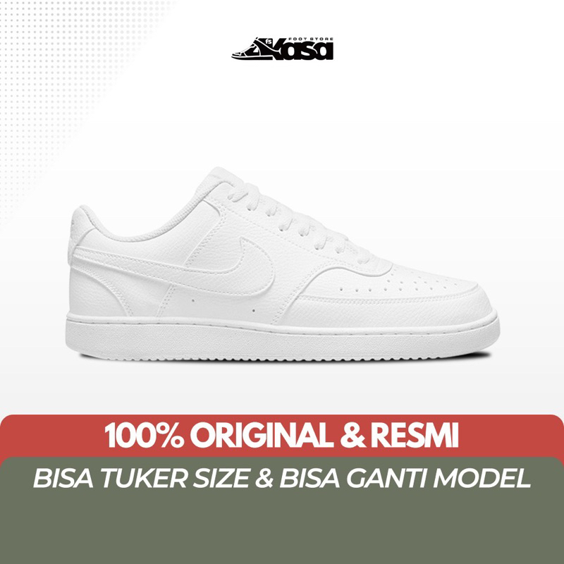 Sepatu Sneakers Pria Nike Court Vision Low Triple White