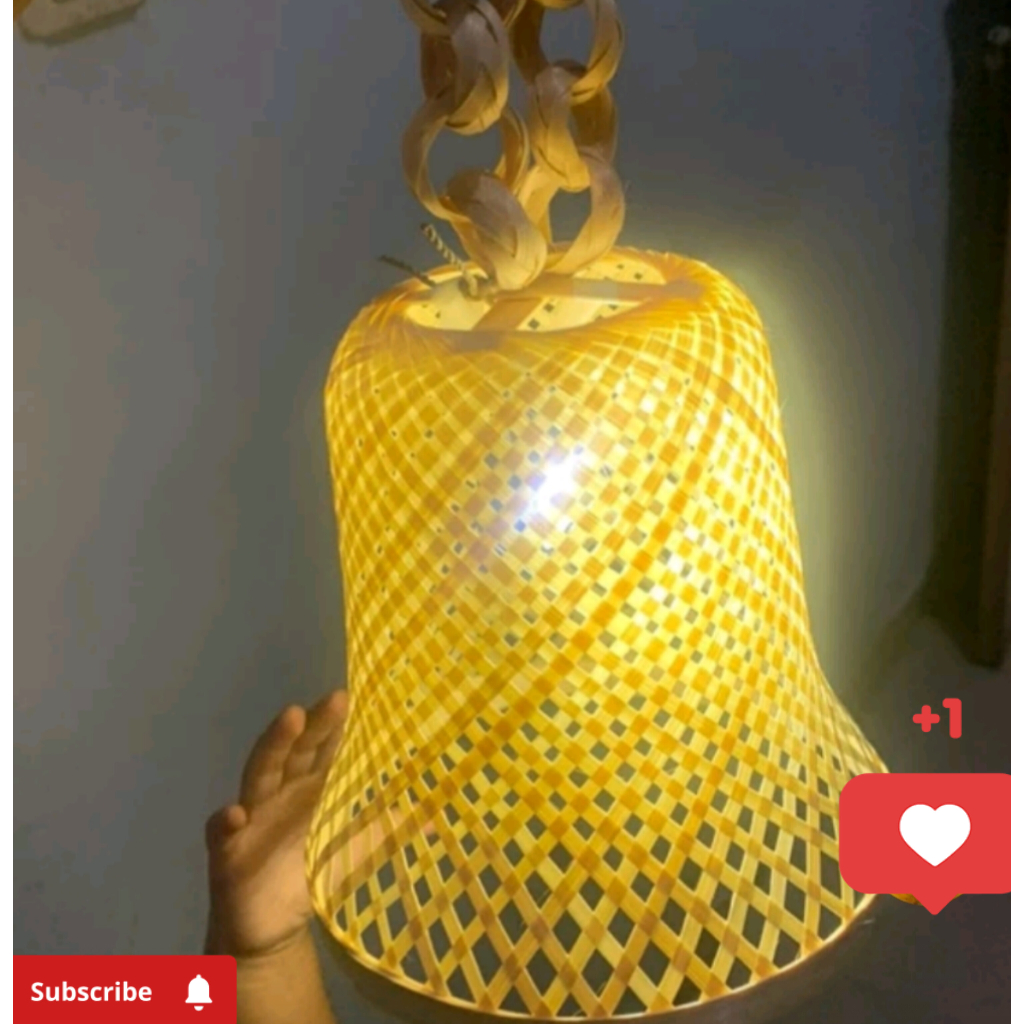 Kap Lampu Bambu Lonceng Lampu Cafe Kap Lampu Dekorasi Lampu Gantung