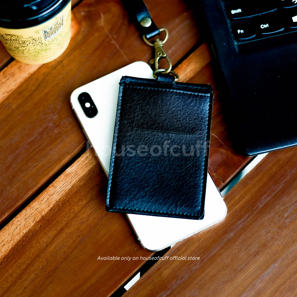 Houseofcuff Lanyard Tali ID Card Kulit Premium