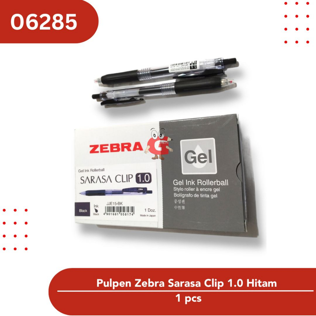 

Zebra Pulpen Sarasa Clip Gel Ink Pen 1.0mm - Hitam