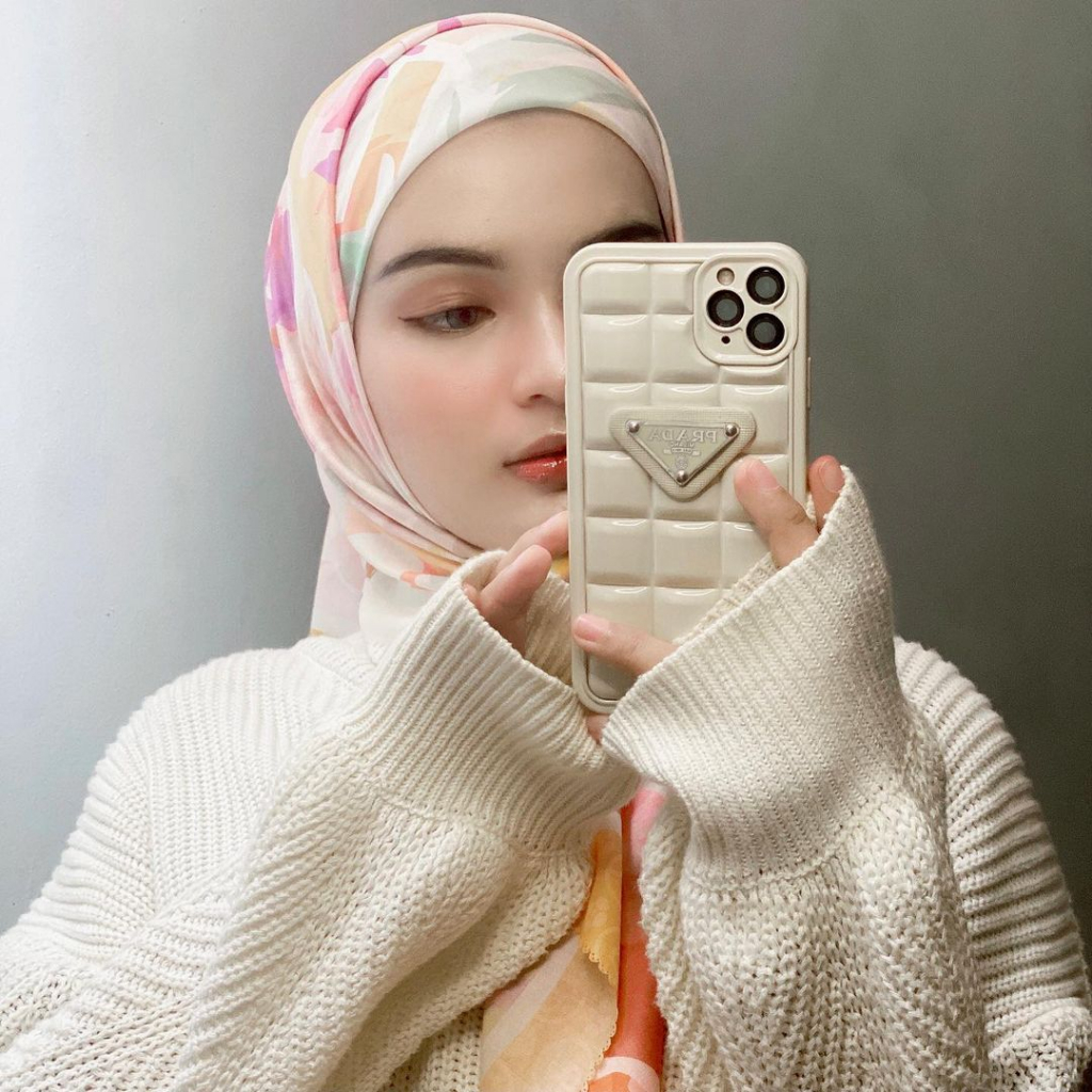 Premium Hijab Printing Voal Premium I Alba Scarf - Orchid Series I Hijab Motif Warna Kuning I Premiu