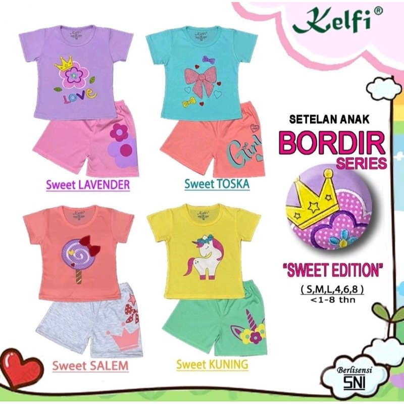 Setelan Baju Anak Cewe Kelfi Bordir