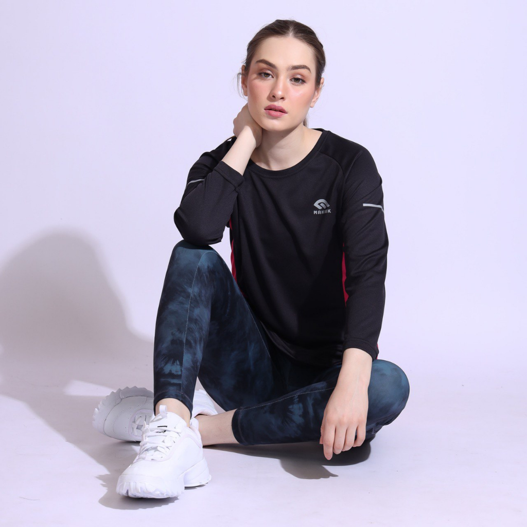 MANIAK Kaos Atasan Olaraga Lengan Panjang Wanita Sporty Gym Fitness Senam Zumba  (BMW 03 L/S)