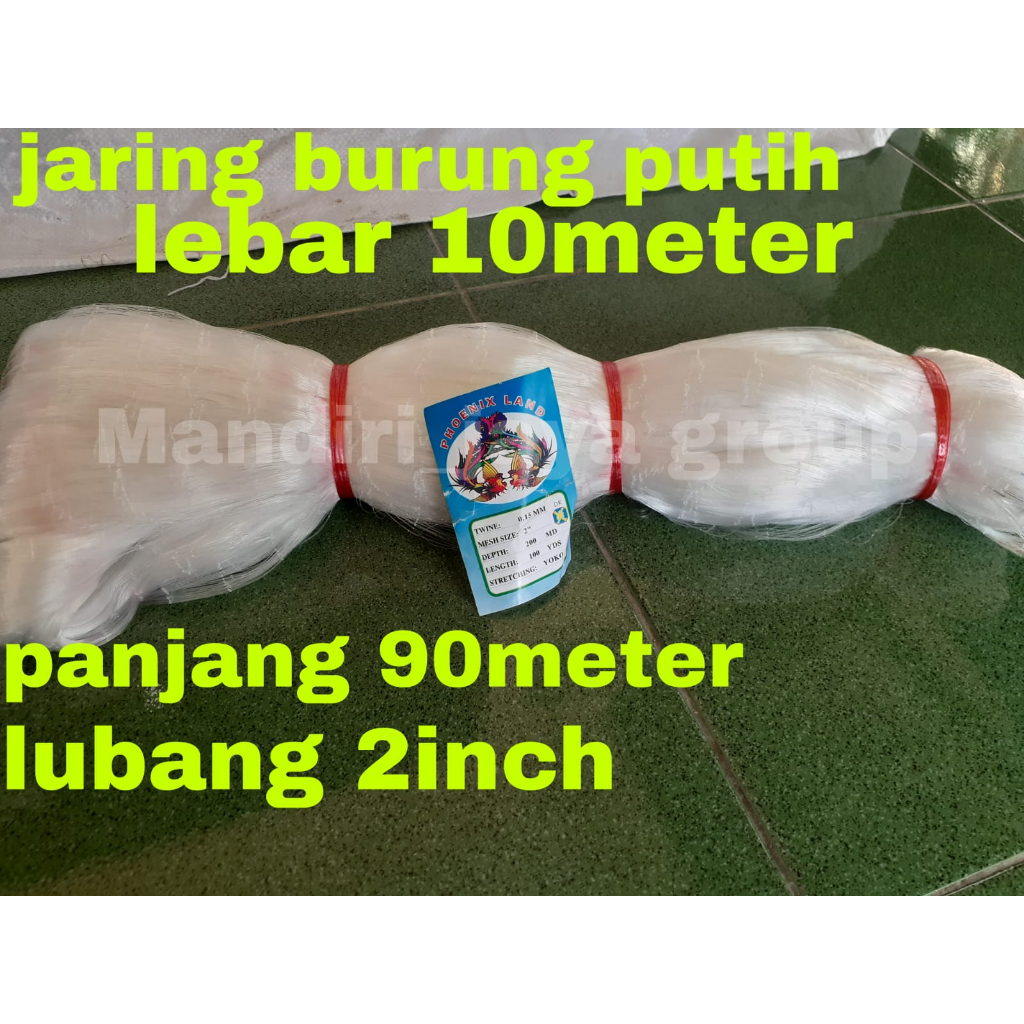 JARING IKAN /BURUNG SENAR 015 LUBANG 2 INCH LEBAR 10 METER PANJANG 90 METER 200/100