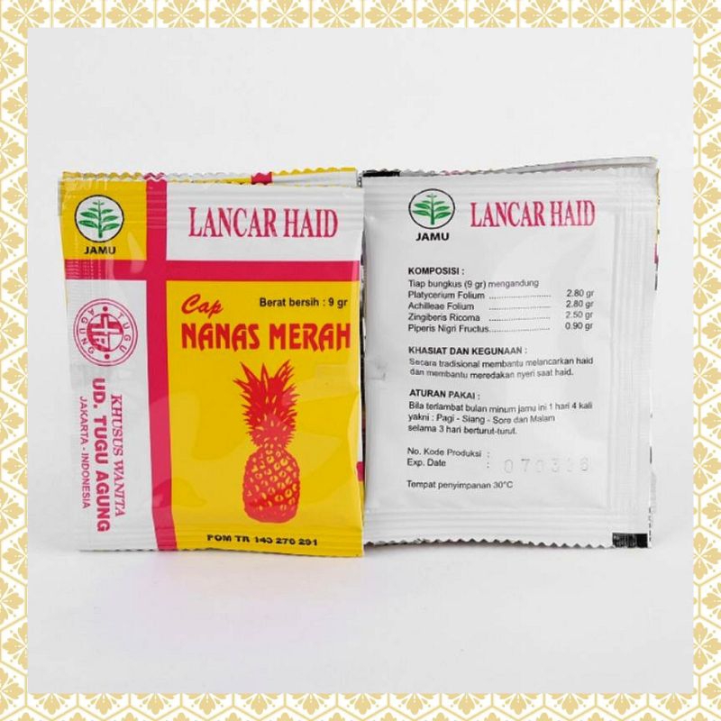 BPOM Jamu pelancar haid cap nanas merah asli original obat jamu pelancar haid pereda nyeri haid mens