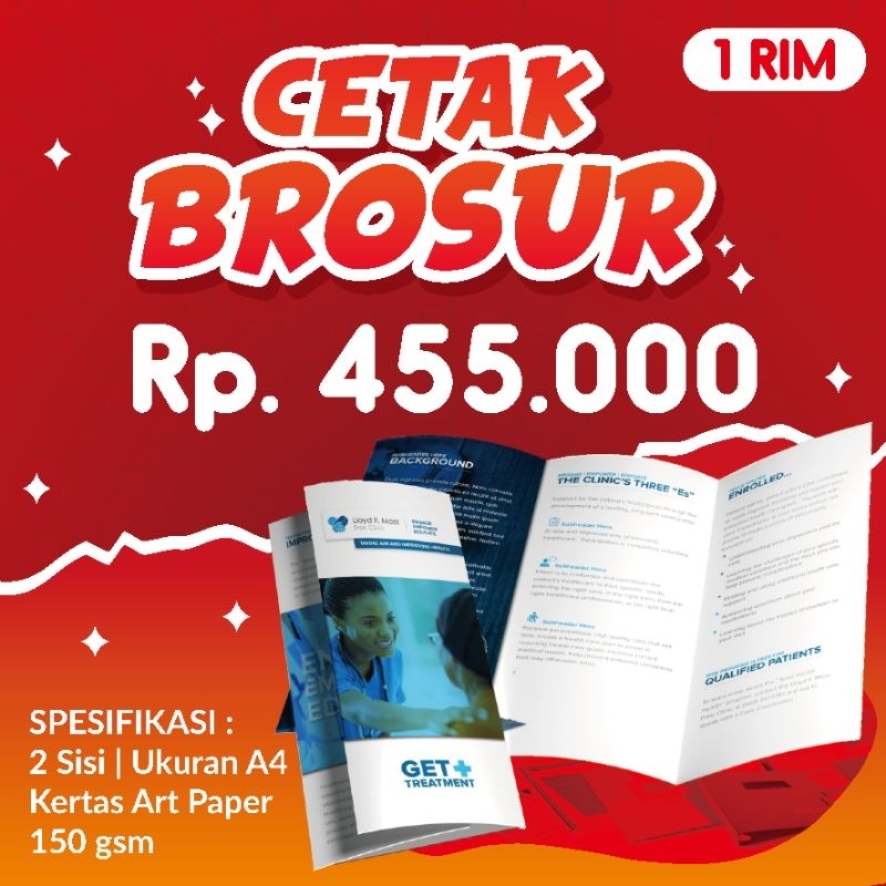 

Cetak brosur A4 1 rim ( 500 pbr) || Art Paper 150 gr [2 sisi]