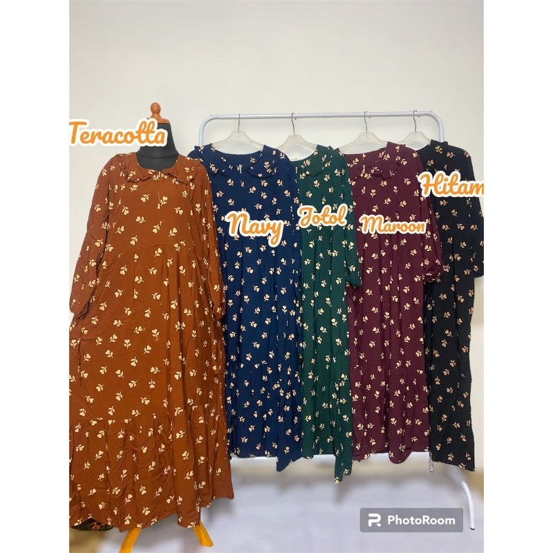 Gamis wanita rayon jumbo dres batik wanita model terbaru