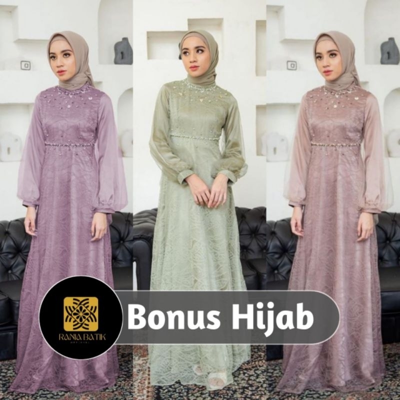 GAMIS TERLARIS BRUKAT NADINE DRESS / GAMIS FASHION /GAMIS MODERN / GAMIS FASHION REMAJA
