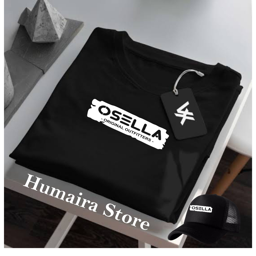 Bonus Topi... Kaos Lengen Pendek Osella Blok Orey Putih / Kaos Distro Terbaru / Kaos Viral / Cocok U