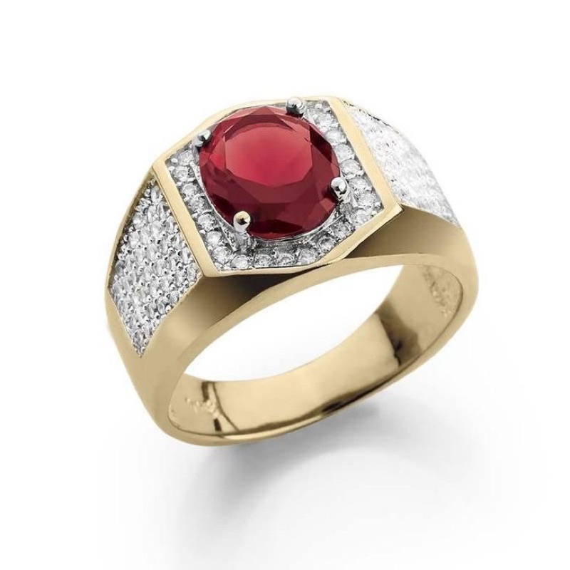 cincin pria berlian vs batu ruby