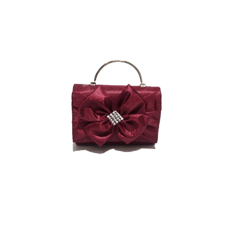 Racuntasmurah - Tas Pesta Pita Kotak Tas Kondangan Clutch Pesta Satin Mewah