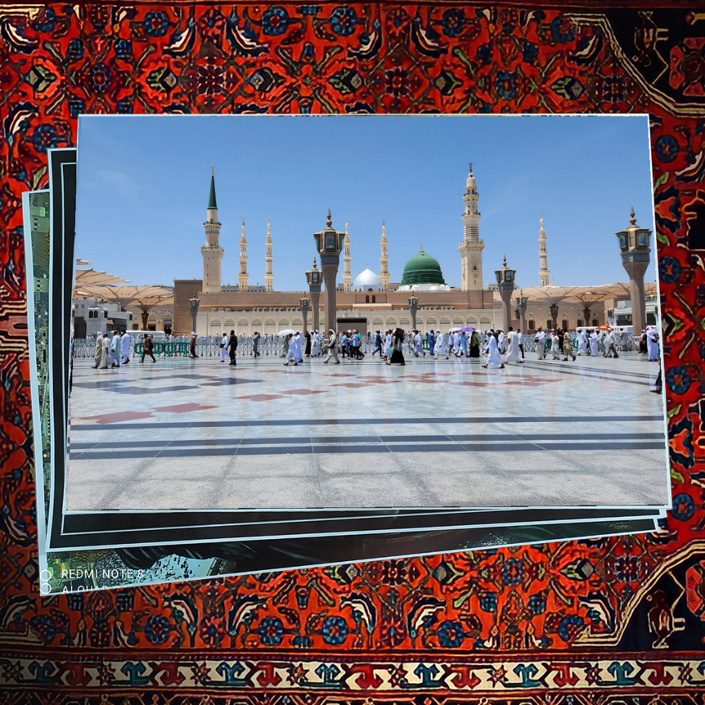 POSTER MASJID NABAWI KUBAH HIJAU MADINAH AL MUNAWWAROH BAHAN LUSTER UV