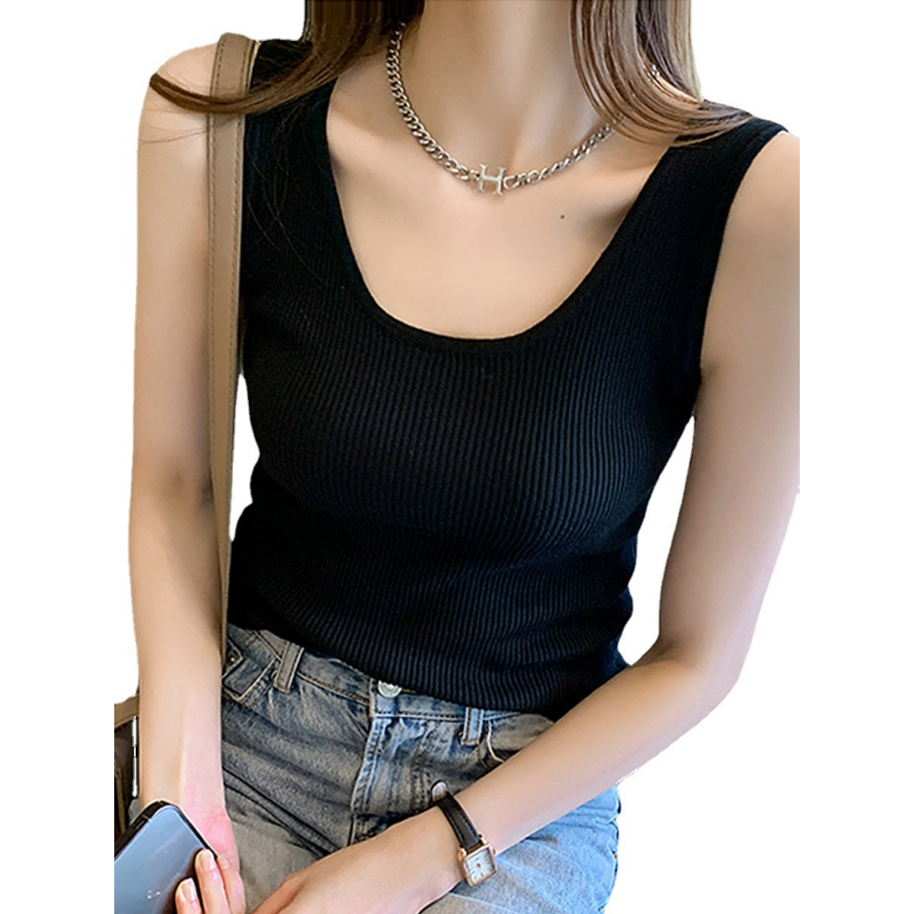 Grosir Tank Top Rib Tali /Tangtop Crop Premium Wanita / Singlet Tanktop Polos Style Korea