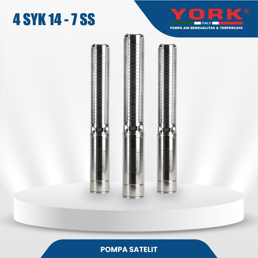 Pompa Satelit YORK 4SYK 14 7 SS 3 HP 2" Pompa Celup Submersibe 4 syk 14 7  ss stainless
