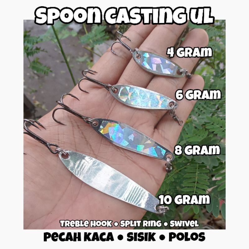 Spoon Stainless Steel Chrome SSS 4g 6g 8g 10g 12g 30g 40g Killer Umpan Casting Tenggiri GT Barakuda 
