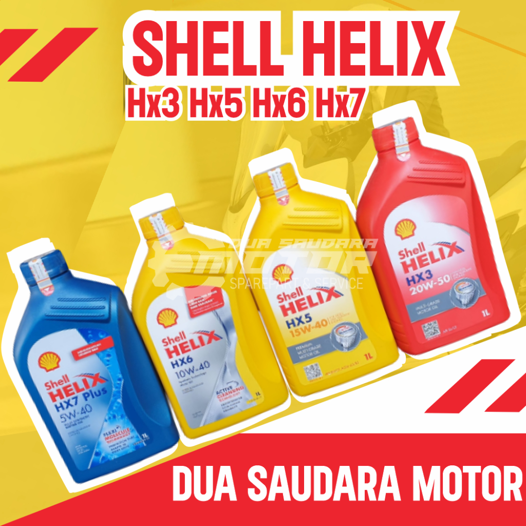 OLI MESIN SHELL HELIX HX3 HX5 HX6 HX7 MULTI GRADE MOTOR OIL