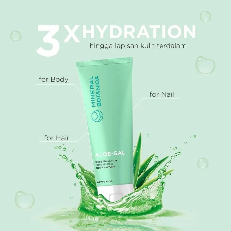 MINERAL BOTANICA Aloe Gel Aloe Vera + Galactomyces - gel lidah buaya - lidah buaya gel untuk wajah -