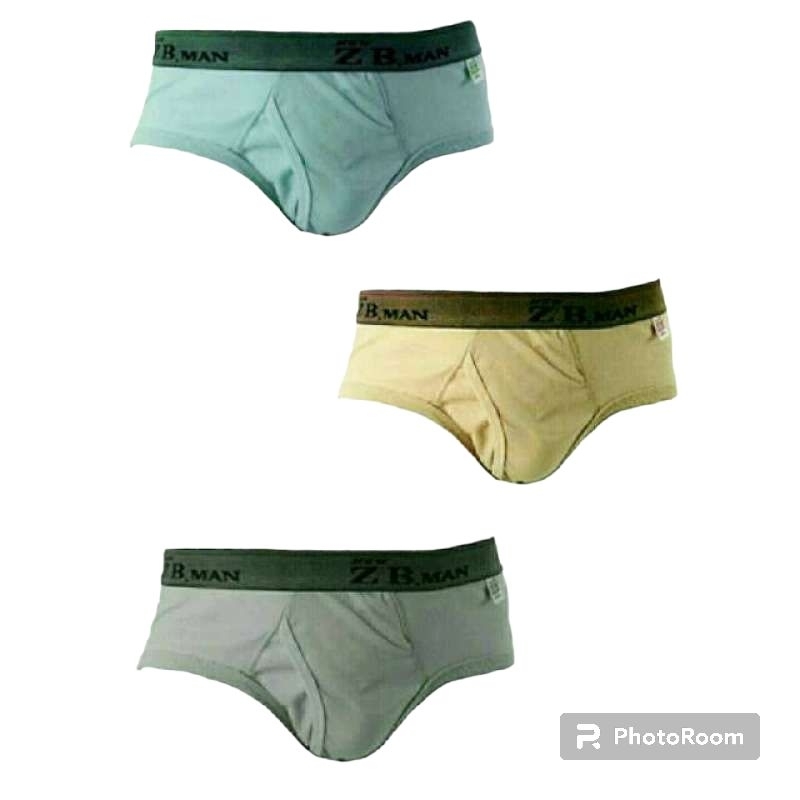 1lusin celana dalam pria zb man boxer cd zb man karet pinggang boxer