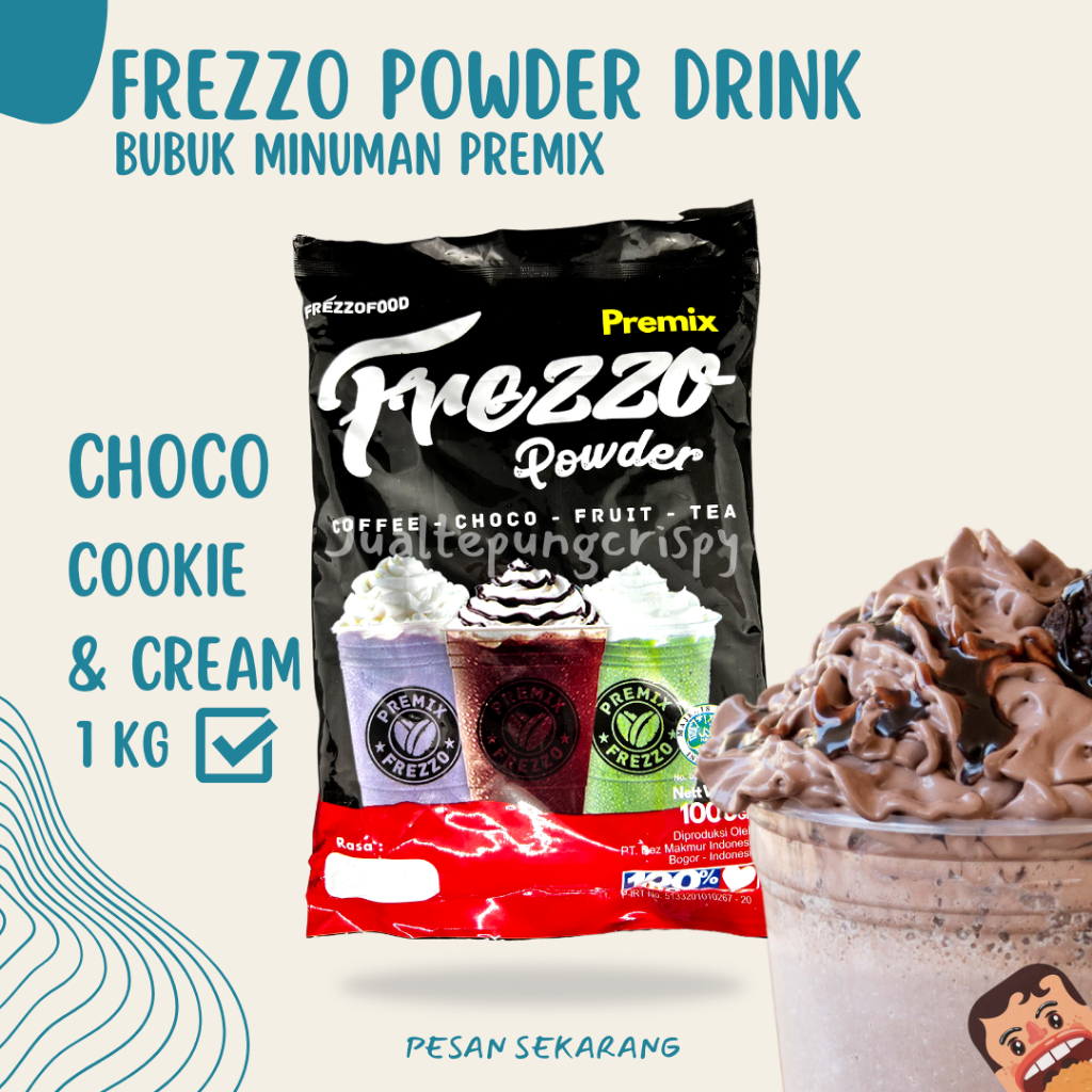 

Frezzo Bubuk Minuman Rasa Coklat Cookie & Cream / Choco Cookie & Cream Powder Drink 1 Kg