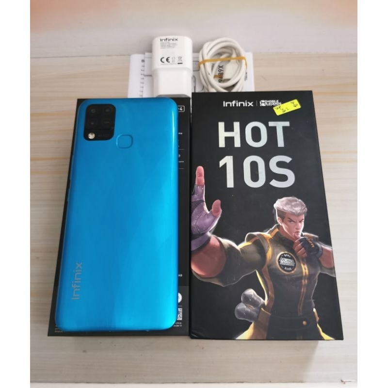 Infinix Hot 10s ram 4GB 64GB Blue Bekas - Fullset Resmi - second