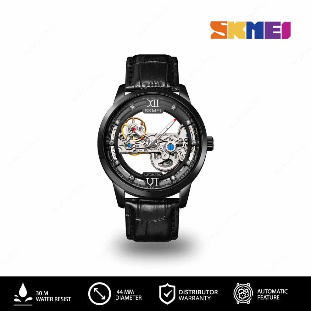 SKMEI M031 Original Jam Tangan Automatic Pria Wanita Leather Tahan Air