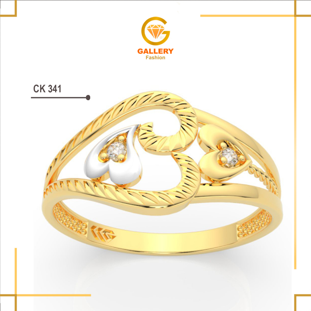 Cincin Wanita Emas 6K (300) dan 8K Gold (375) Ring 8 9 CK 341 Kerawang