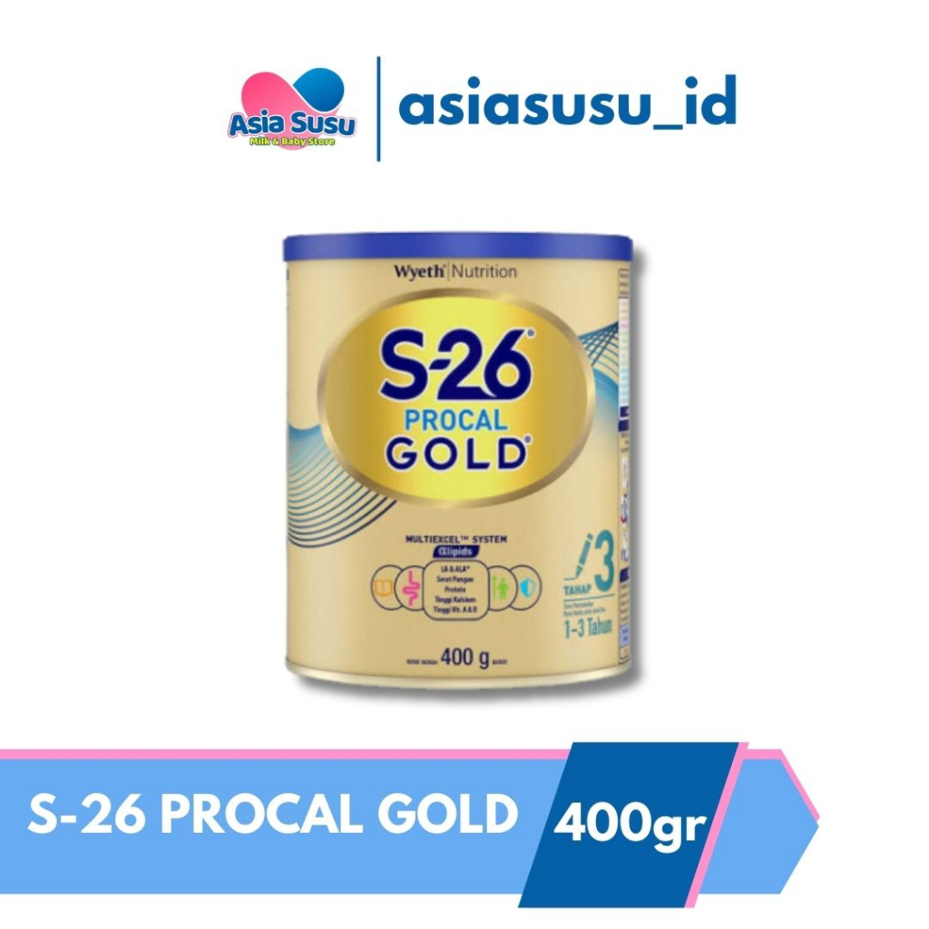 S26 PROCAL GOLD 400 GR - Tahap 3 Vanila Susu Pertumbuhan Anak Usia 1-3 Tahun, Kaleng 400 gr