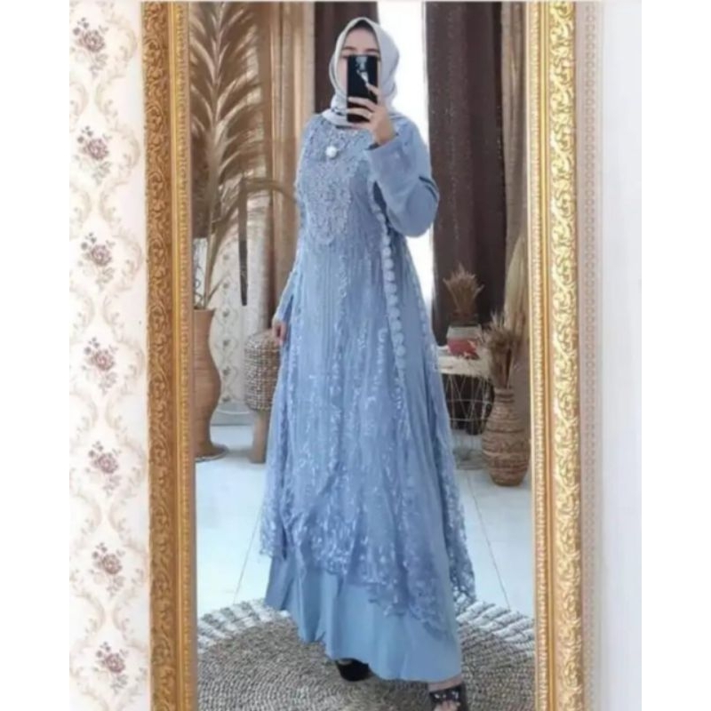 gamis tille bordir /gamis kebaya gamis model terbaru/gamis pesta