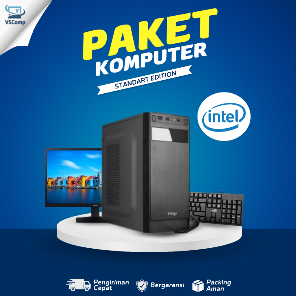PC Rakitan Fullset Office - Core i7 8GB with SSD + Monitor HDMI + Keyboard & Mouse + Wifi