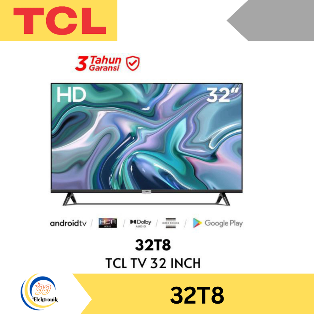 TV TCL 32" 32T8 - Smart LED TV - Android 11.0 - HD - Voice Search