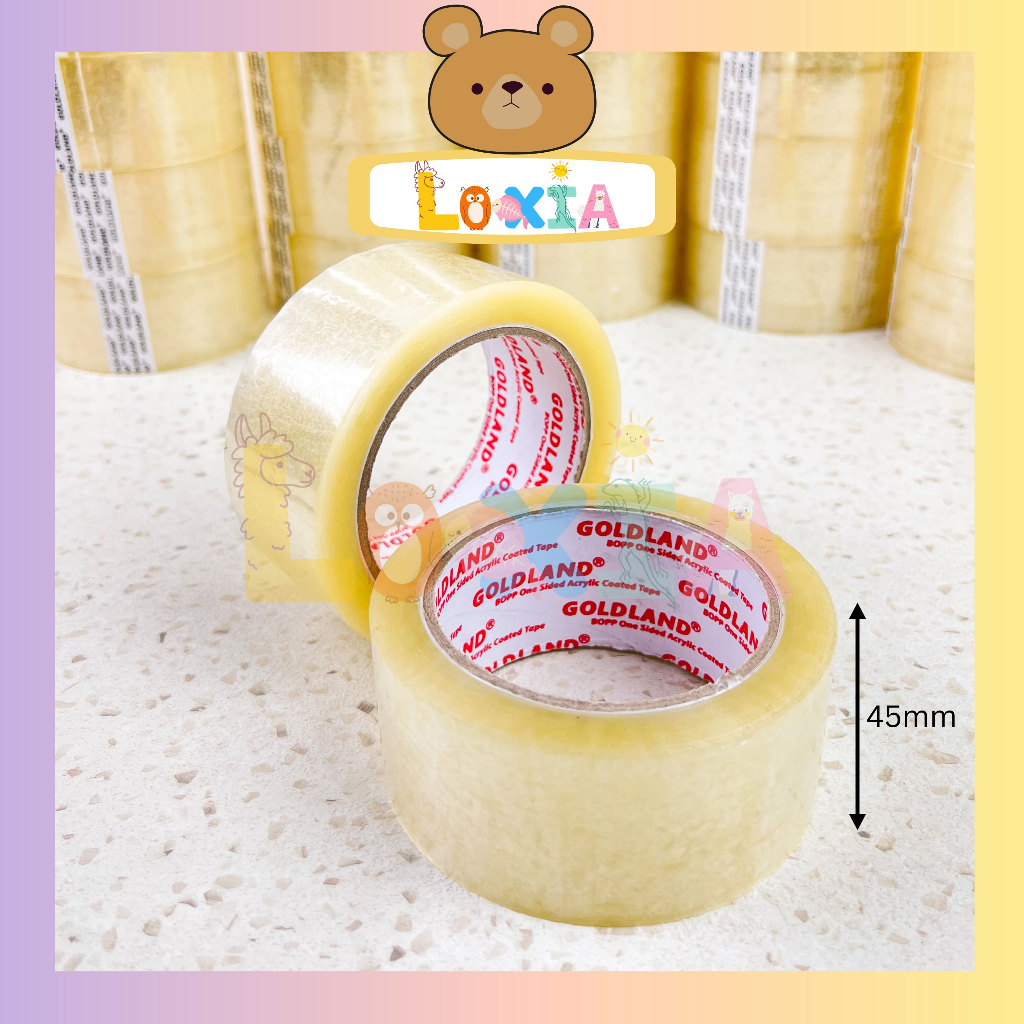 

⭐️Loxia⭐️ Lakban Bening Coklat Goldland 45mm x 90 Yard (2 inch x 90 Yard) Kualitas Daimaru Murah Harga Grosir / Lakban OPP Bening Goldland 90 Yard / Lakban Kualitas Daimaru / Isolasi Bening Coklat [LS-0003]